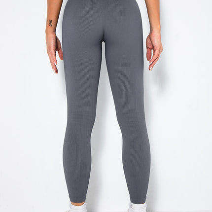 Butt Lifting Yoga Leggings Workout High Waist Tummy Control Ruched Booty Pants, Ribbed Seamless Leggings For Women High Waist Workout Gym Athletic Yoga Pants