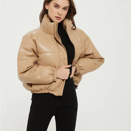 Faux leather cotton jacket