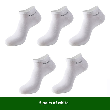 Men's Breathable Bamboo Fiber Solid Color Short Socks