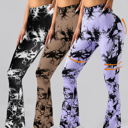 3 Pack Tie Dye Seamless High Waisted Workout Leggings For Women Scrunch Butt Lifting Yoga Gym Athletic Pants,, Leggings For Women Scrunch Butt Lifting Yoga Gym Athletic Pants