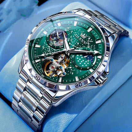 Fashion Starry Sky Mechanical Watch Business Hollow Waterproof Men