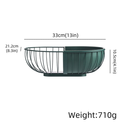 Metal Hollowed Out Fruit Vegetable Snack Tray Bowl Basket Kitchen Storage Rack Holder Large Capacity Kitchen Organizer Basket
