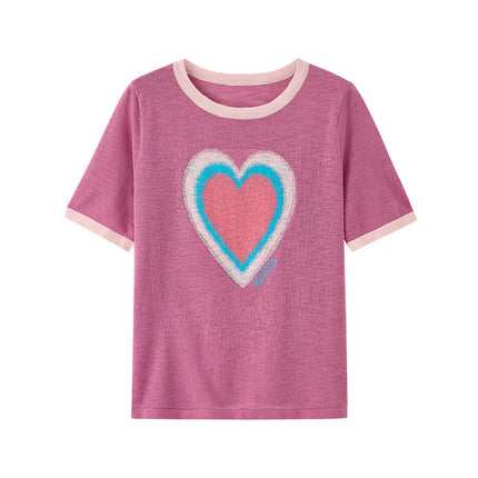 Fashion Love T-shirt Under Shirt Lightweight Breathable Short Top