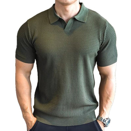 Men's Button Henry Collar Sports Polo Shirt