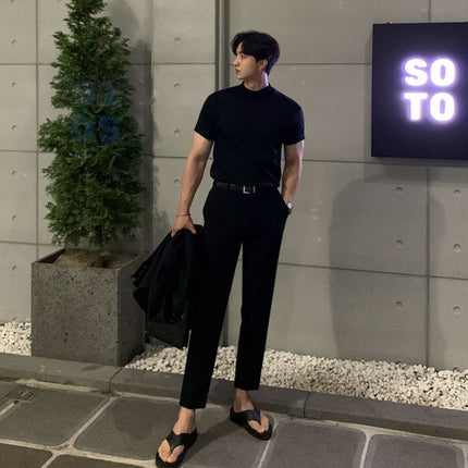 Half Turtleneck Knitted T-shirt