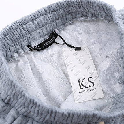 Checkerboard Clip Velvet Hidden Check Embroidered Knitted Trousers Man