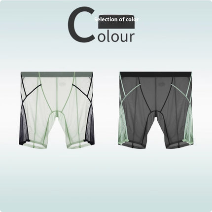 Ice Silk Sports Underpants Men's Non-trace Wear Leg Quick Dry Plus Long Wear Crotch