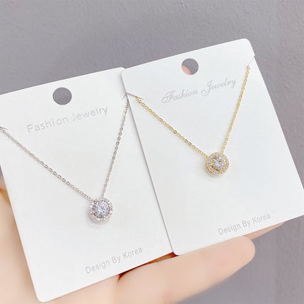 Women's Single Zircon Circle Personalized Fashion Necklace