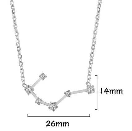 A Stainless Steel Necklace With Diamond-encrusted Pendant For The Twelve Zodiac Signs