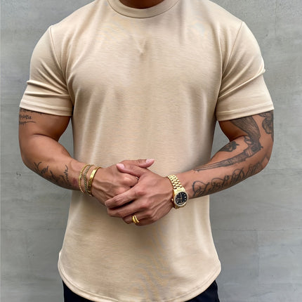 Men's Simple All-match Pure Cotton Solid Color Short Sleeve