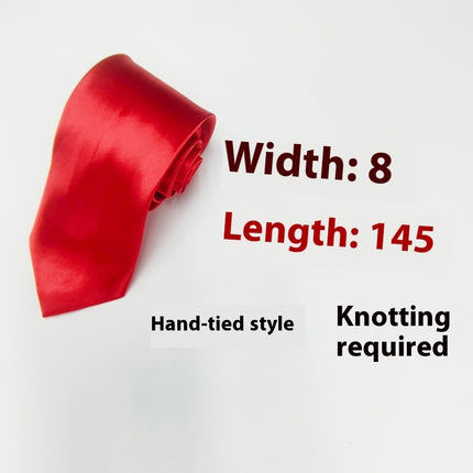 8cm Black Hand-tied Plain Suit Tie