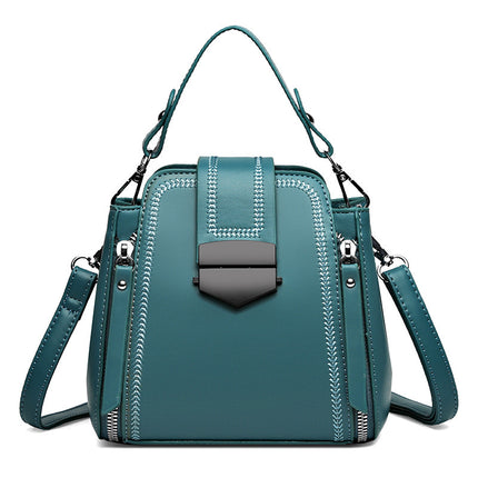 Elegant Lady Soft Leather Textured Small Handbag