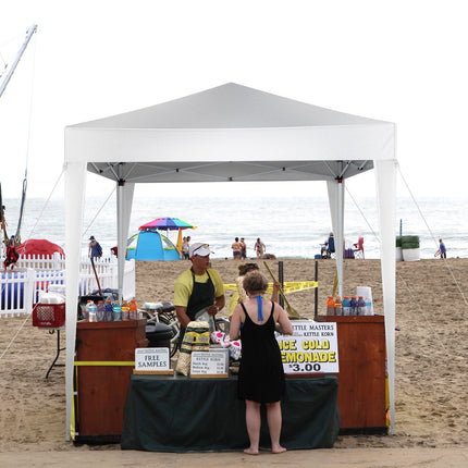 6.5x6.5ft White, No Surrounding Cloth, Folding Shed Oxford Cloth Sprayed Iron Pipe Portable