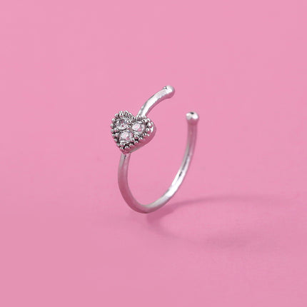 European and American cross-border personality trend nose studs exquisite micro-diamond body piercing false nose ring crown nose clip zircon accessories