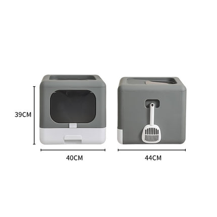 Fully Enclosed Double-door Extra-large Drawer Cat Litter Basin