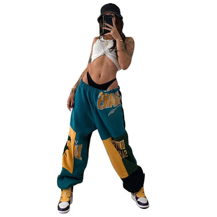 Women's Fashion Trend Patchwork Color Sweatpants
