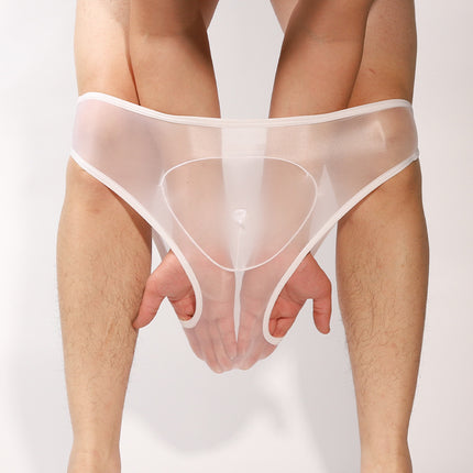 Shiny Transparent Briefs Nylon Ultra-thin Silky Breathable Bullet Separation
