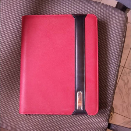 Business Document Bag A4 File Holder For Ipad Holder Zipper Notepad Porfolio With 5000 MAH Wiereless Charging Power Bank Inside