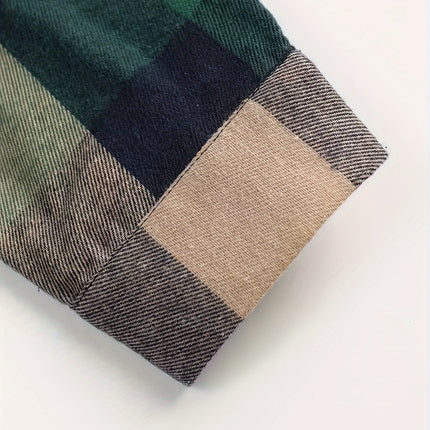 Dark Green Commuter Men's Plaid Shirt