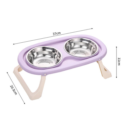 Foldable Plastic Stainless Steel Bowl For Pet Food Basin