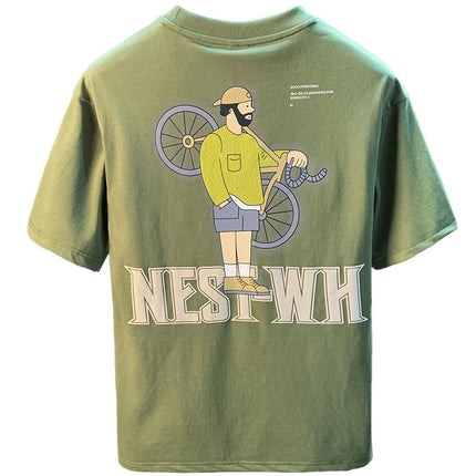 T-shirt Men's Trendy Printed Literary Youth