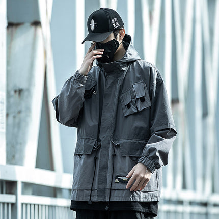 Multi-pocket Functional Hooded Work Jacket