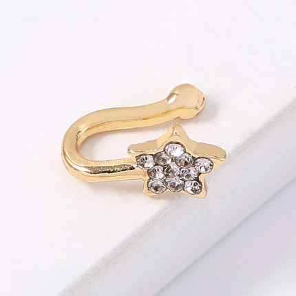 Pentagram Nose  Exaggerated Piercing Fake Nose Ring Niche