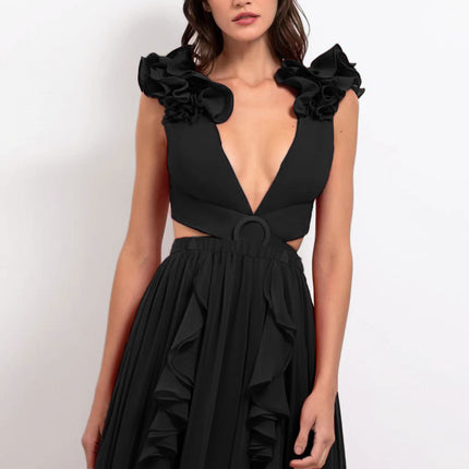 One-piece Women's Solid Color Covering Belly Thin Backless Swimsuit