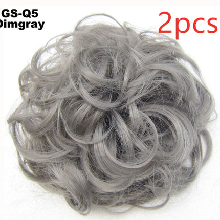 Europe, Japan, and South Korea popular hair bun fluffy natural drawstring curly hair ball head hair ring hair set female hair accessories chemical fiber hair