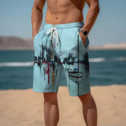Fashion Personality Men's Tropical 3D Printed Shorts