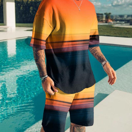 Digital Printing Men's T-shirt Sports Suit