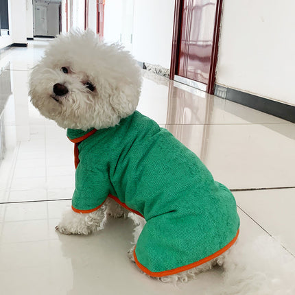 Pet Bathrobe Fast Drying Towel Microfiber Absorbent Soft Bath Robe Adjustable Towel Grooming Coat For Small Medium Large Dog