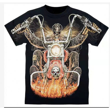 Printed Short-sleeved Leisure Motorcycle