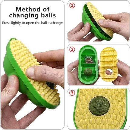 Catnip Toys Balls That Stick On Wall Pet Massage Brush Cat Toy Ball  Catnip Wall Balls For Cats Lick Cat Face Scratchers  Cat Self Groomer For Indoor Cats Cat Corner Brush Wall