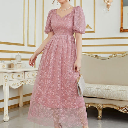 Fashionable Elegant Lace Jacquard Women's Dress