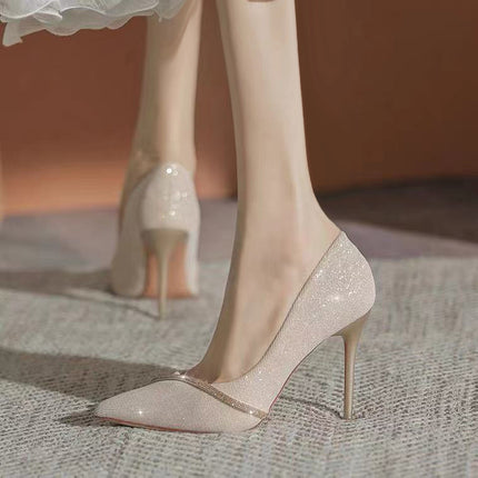 Women's Stiletto Pointed Toe Low-cut High Heels