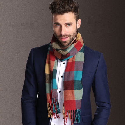 New Europe Fashion Shawl Scarves Men Winter Warm Tartan