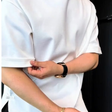 2025 Men's Buttoned Round Hem T-Shirt