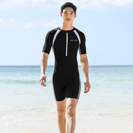 One-piece Swimsuit Short-sleeved Sunscreen Student Professional Training