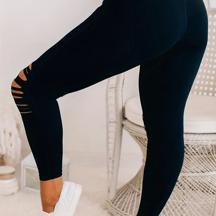 Plus Size Burnt Flower Solid Color Bottom Women's Pants