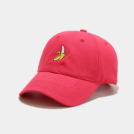 Cute Fruit Banana Embroidery Soft Top Curved Baseball Cap