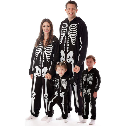 Halloween Parent Child Suit Printed Home Wear Pajamas One Piece Suit