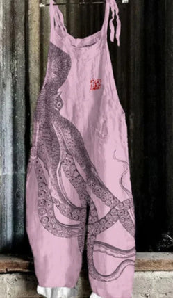 Fashion Animal Retro Printed Women's Jumpsuit