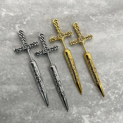 Women's Gothic Retro Sword Stud Earrings