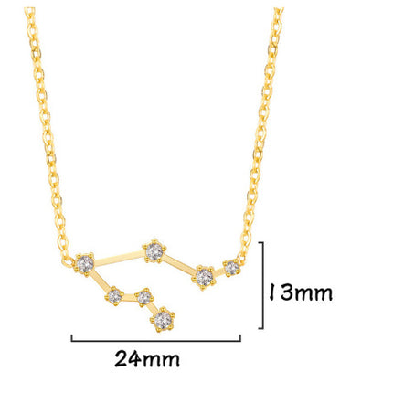 A Stainless Steel Necklace With Diamond-encrusted Pendant For The Twelve Zodiac Signs