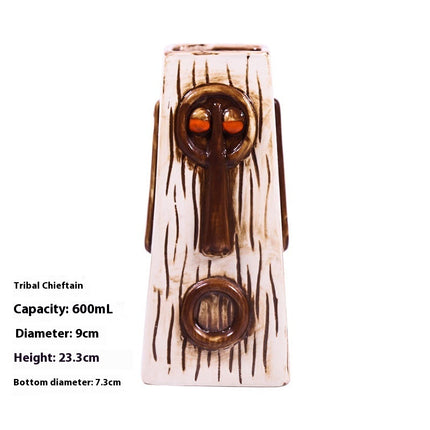 Ceramic Tiki Mug Creative Human Face Porcelain Beer Wine Mug Cup Hawaii Easter Island Zombie Cocktail Glass