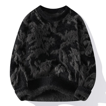 Autumn And Winter Round Neck Loose Sweater Men's Knitted Shirt