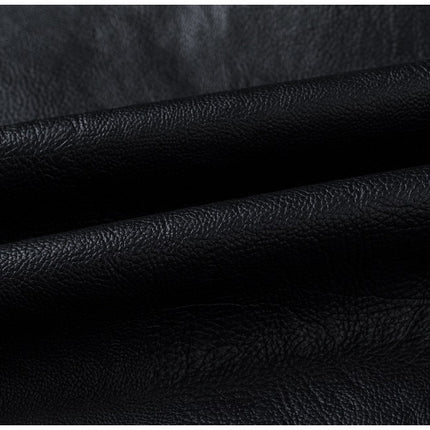 Motorcycle Stitching Leather Jacket Men Stand Collar Retro