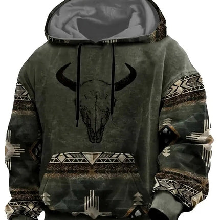 European And American 3D Printed Animal Graffiti Loose Hooded Sweater