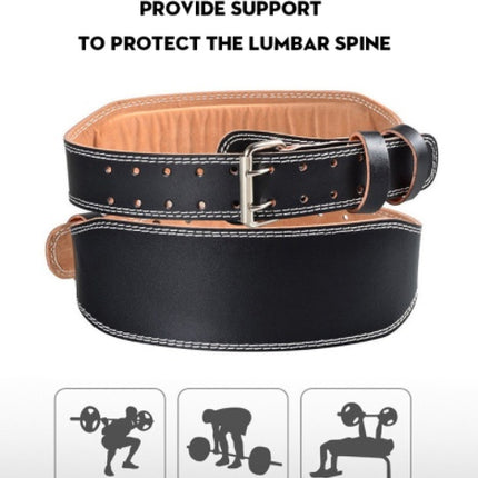 Fitness Men And Women Squat Hard Pull PU Leather Belt